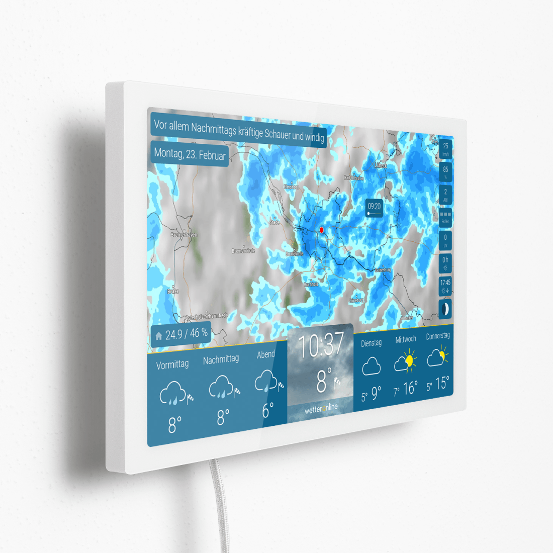 tiempo & radar home 4 (blanco) + kit de montaje en pared